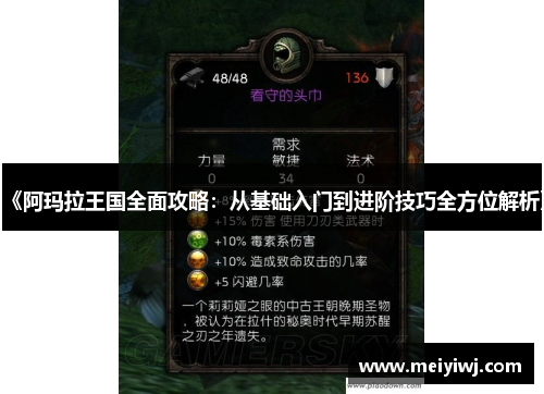 《阿玛拉王国全面攻略：从基础入门到进阶技巧全方位解析》